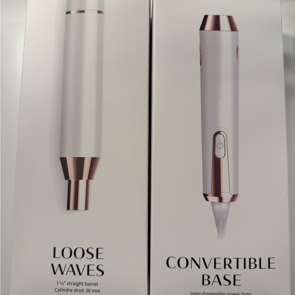 T3 Convertible Base and Loose Waves Barrel - White and Rose Gold